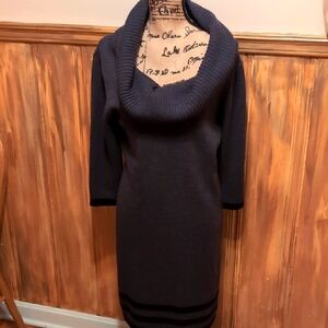 Grey and black Cowl Neck Sweater Dress